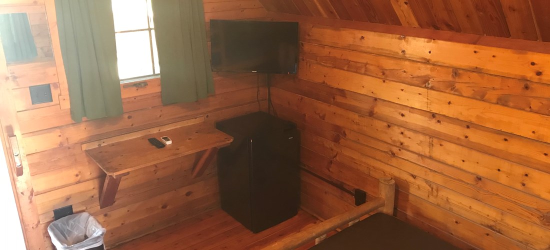inside upgraded camping cabin