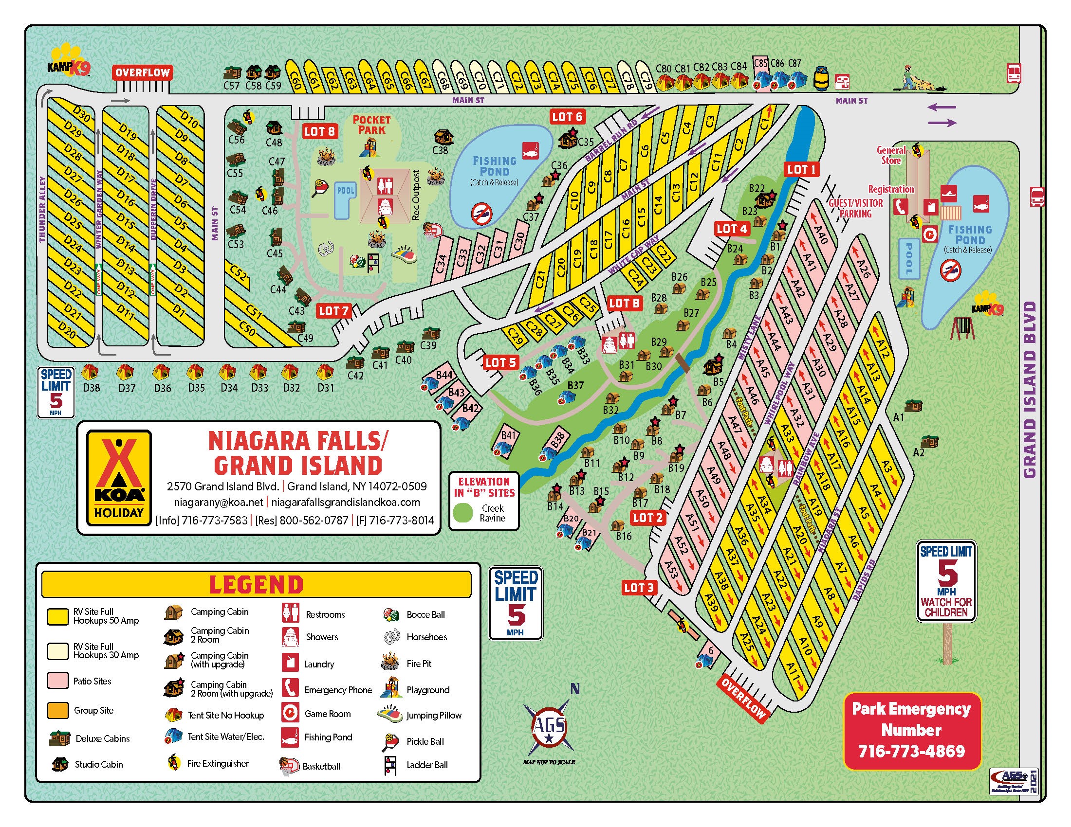 Grand Island, New York Campground Map Niagara Falls / Grand Island KOA Holiday