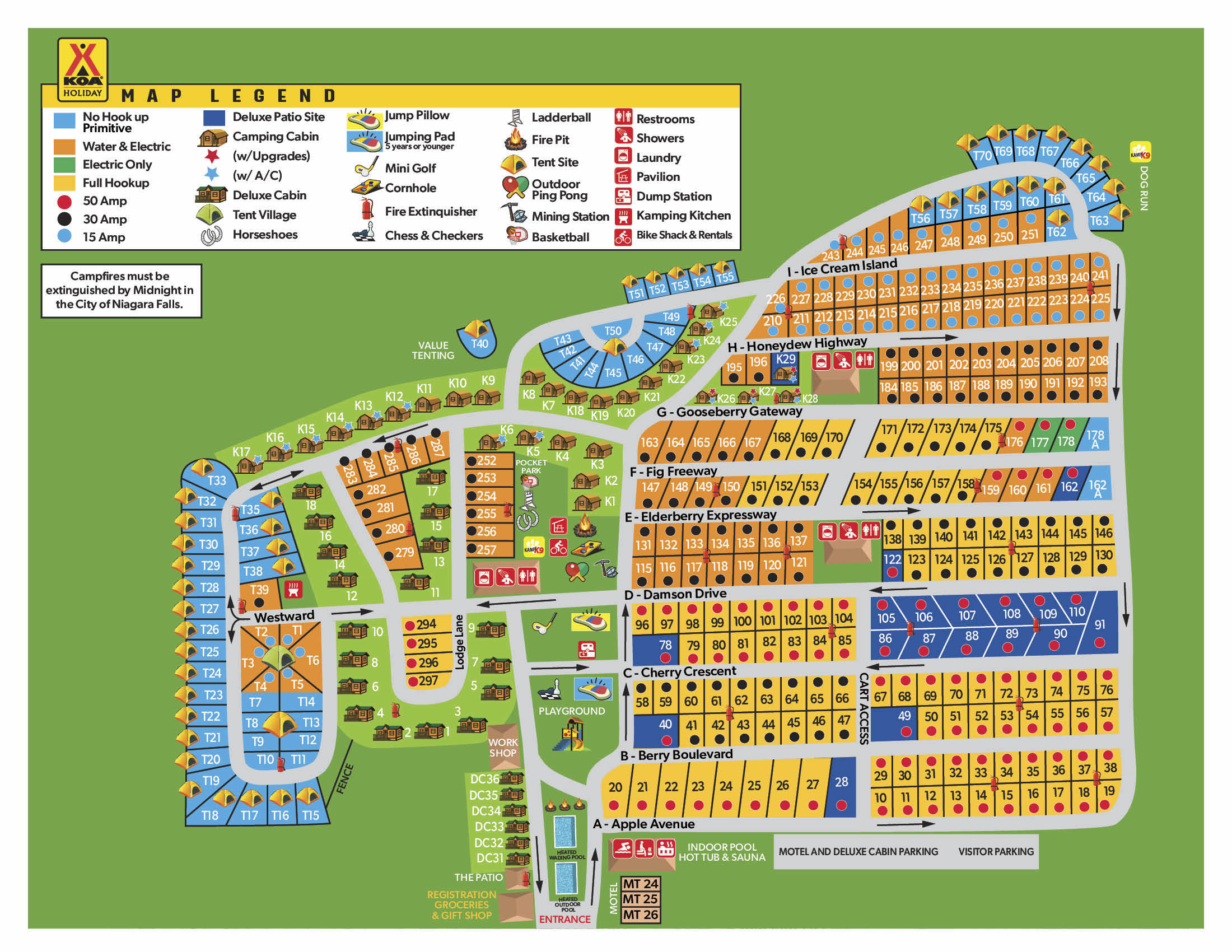 Koa Niagara Falls Campground Map Niagara Falls, Ontario Campground Map | Niagara Falls Koa Holiday