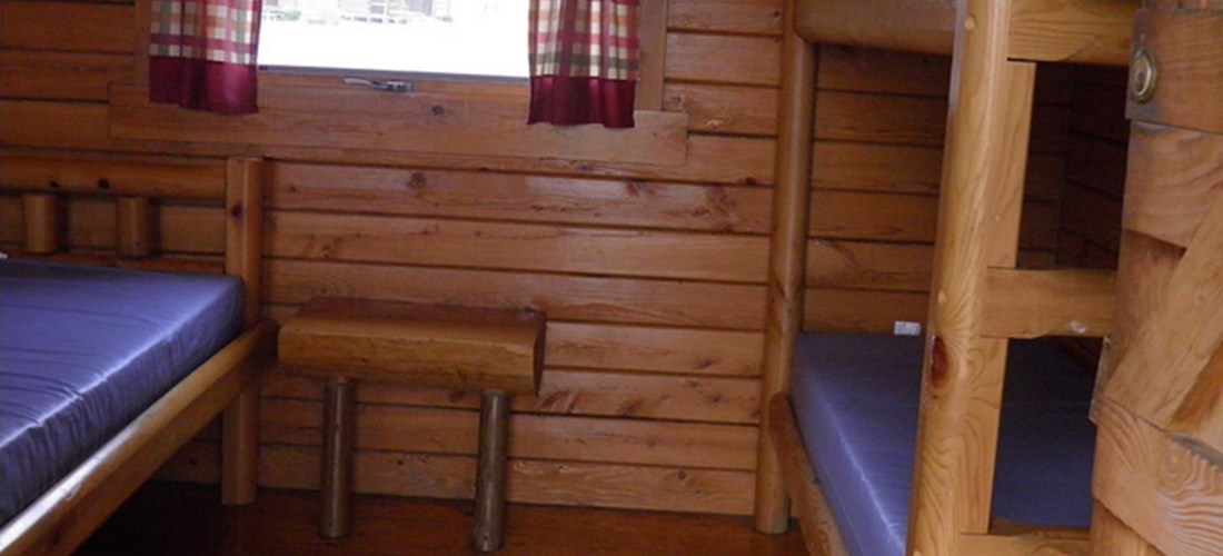 Inside One Room Camping Cabin