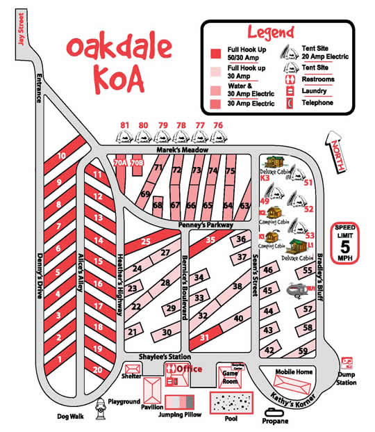 Oakdale, Wisconsin Tent Camping Sites Oakdale KOA