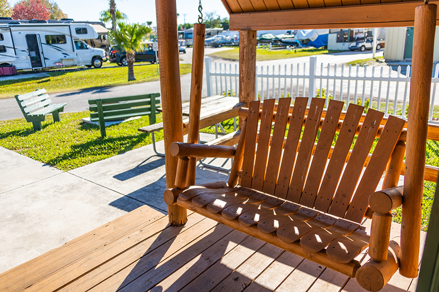 Camping Cabin Porch Swing