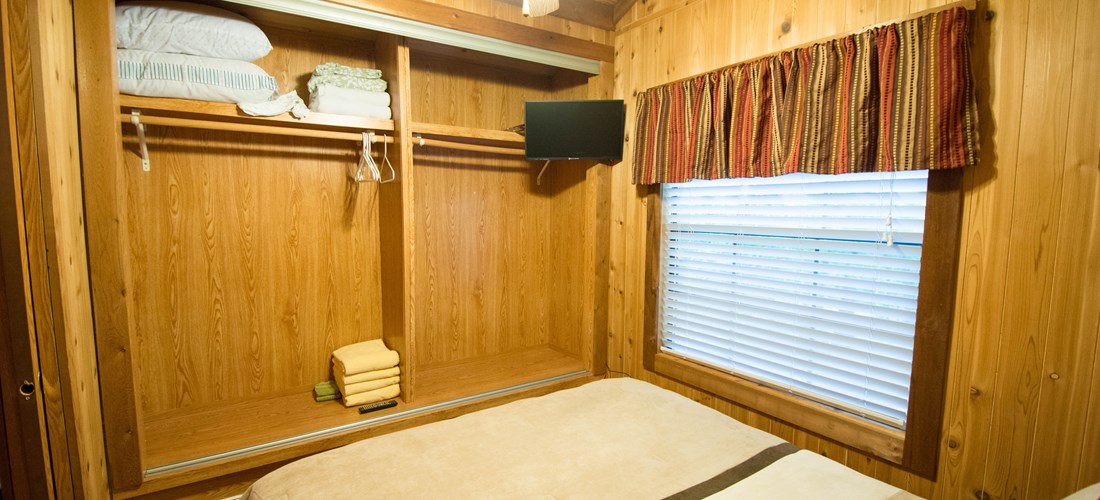 Storage Area & TV in Bedroom