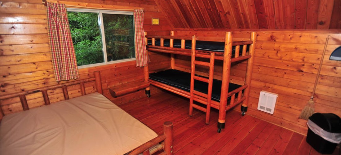 The inside of a 1 room cabin