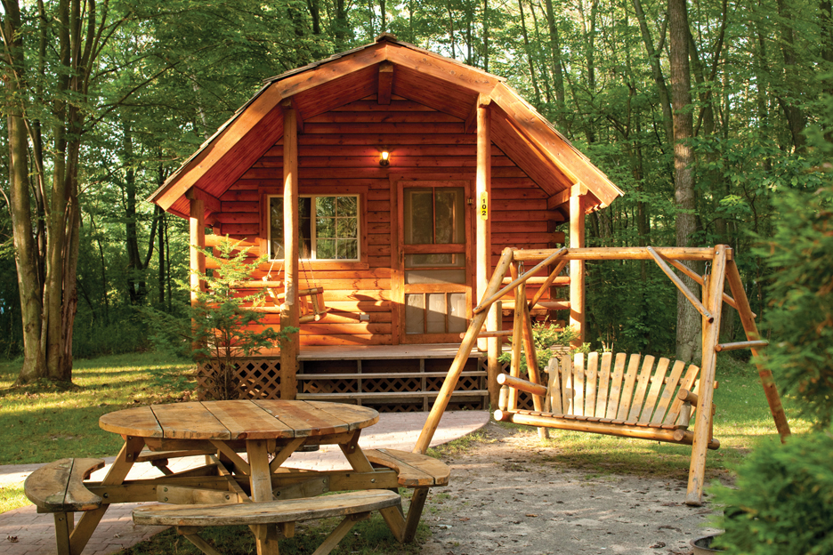 Our 2 room cabin also includes a fridge
