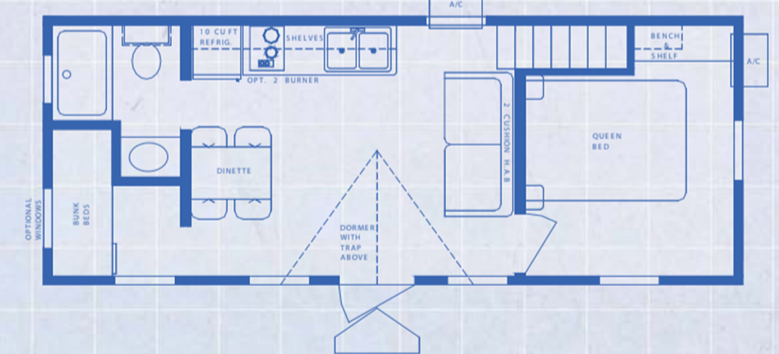 1 bedroom Deluxe Cabin Floor Plan