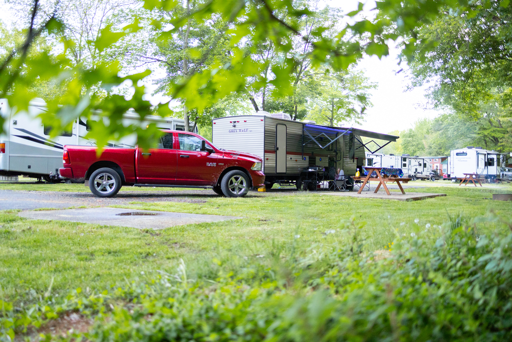 Pull-thru RV site