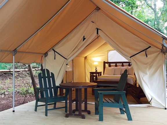 Glamping dining area