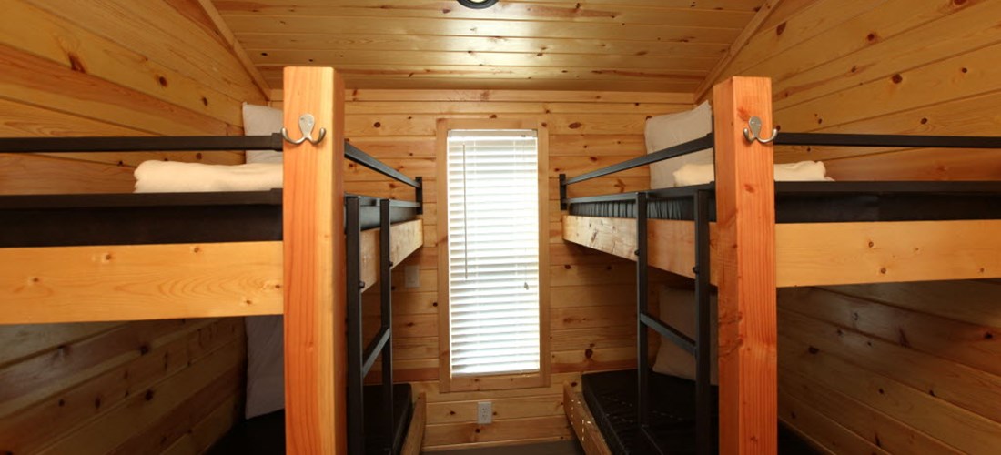 Double bunks with half bath