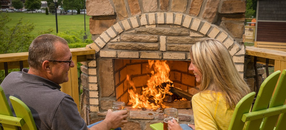 Deluxe patio fireplace