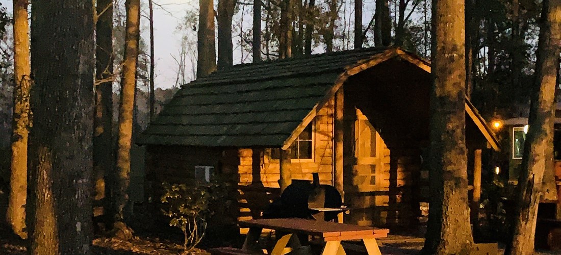 Evening sunset Primitive Cabin