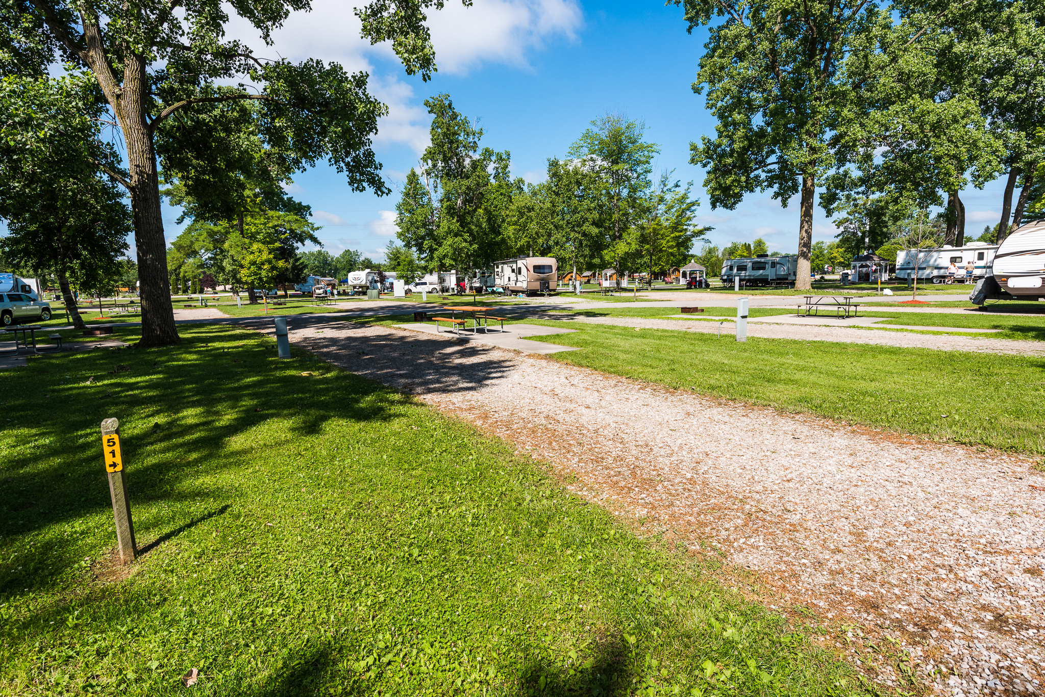 Pull Thru, 30 Amps, Full Hookups, Patio Pictures Port Huron KOA
