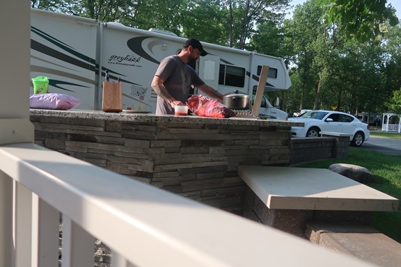 Grilling at the Port Huron KOA Resort