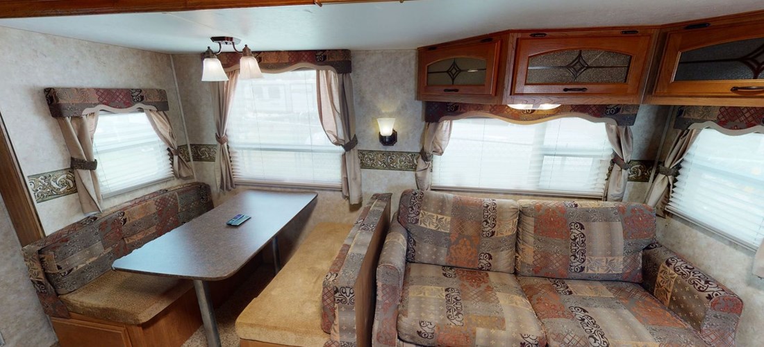 Dining and living area in rental RV
