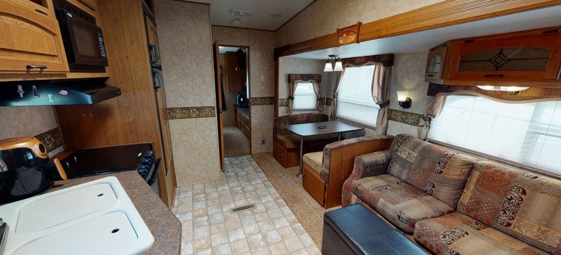 Kitchen, Living , dining area in rental RV