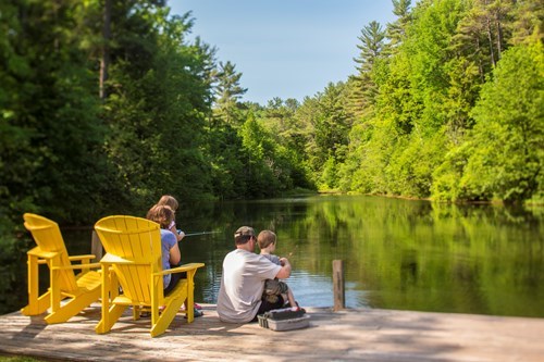 Family Fishing At The Pond