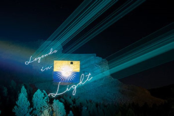 Legends in Laser Light Show at Crazy Horse Photo