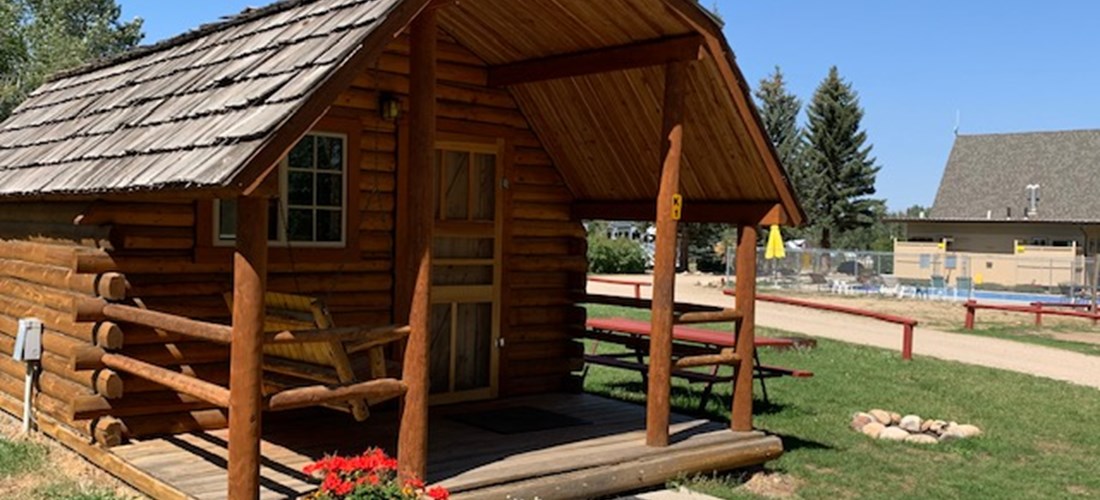 Rustic camping cabin