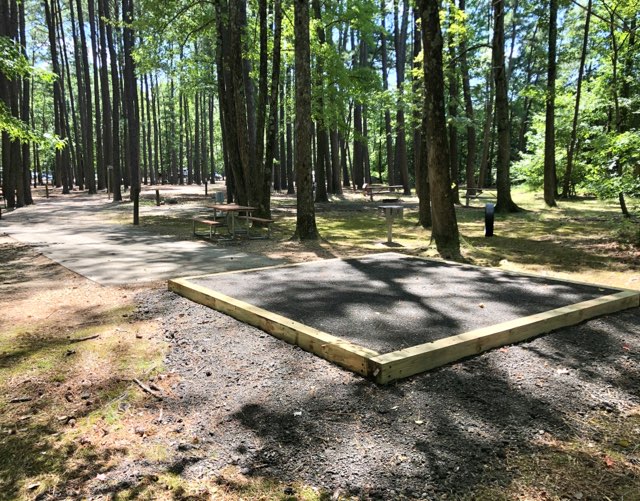 Individual Tent Site, Water & Electric, Raised Platform Tent Pad