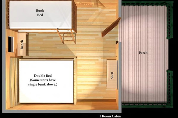 1 ROOM CABIN LAYOUT