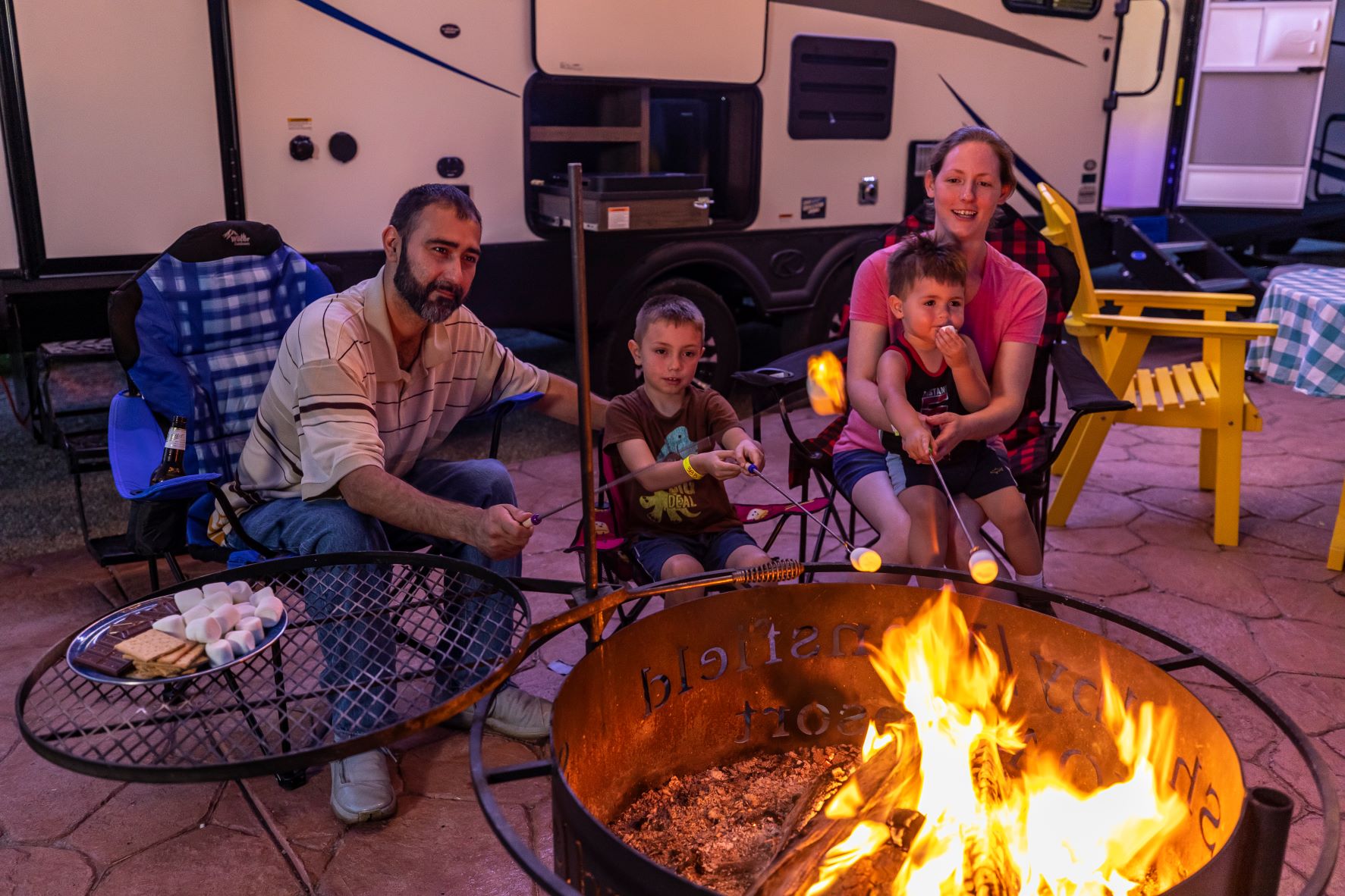 RV Campfire Family