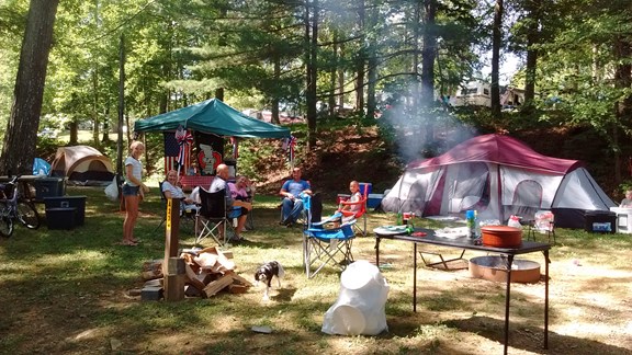 campers enjoying the holiday weekend