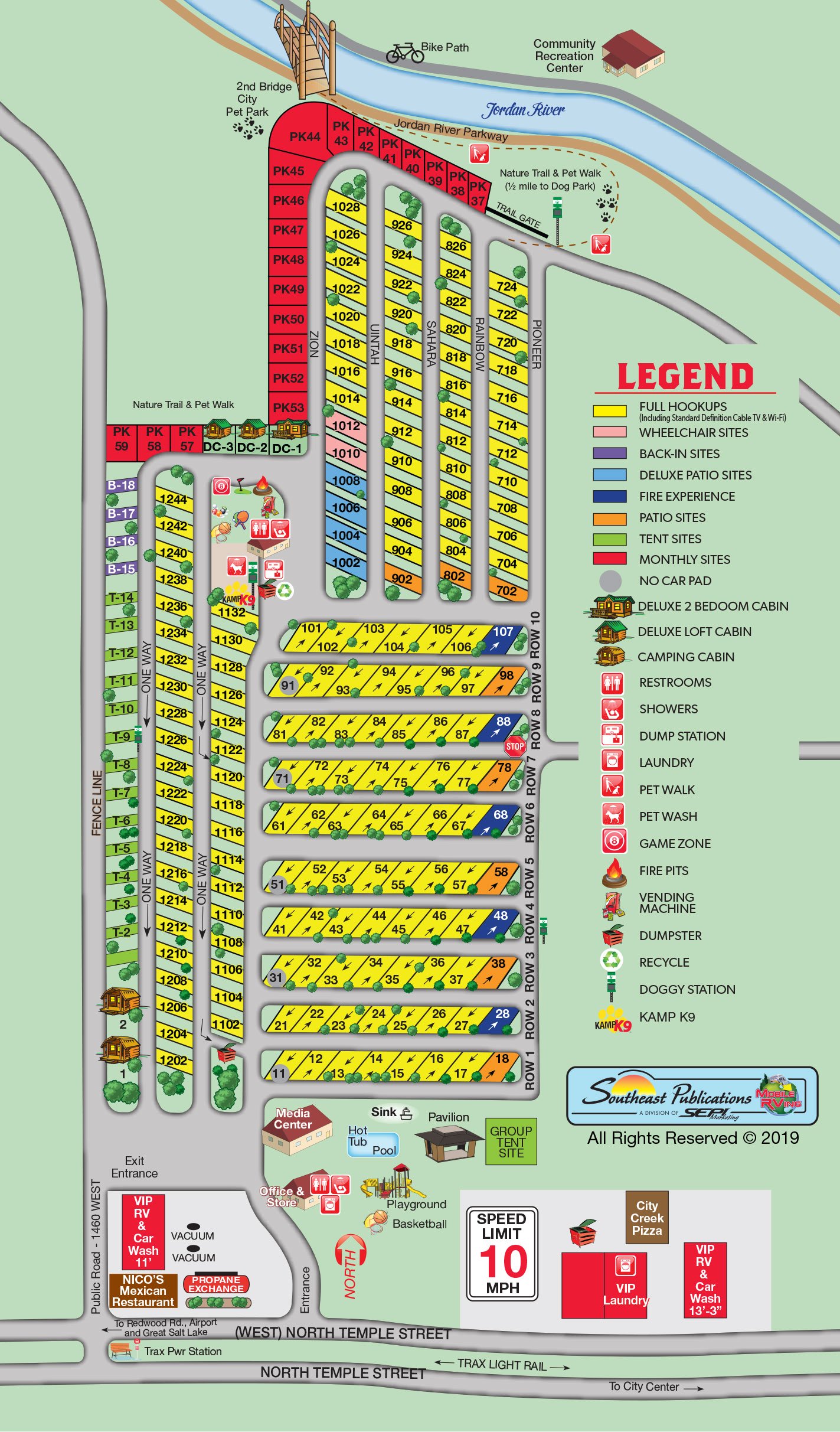 Salt Lake City, Utah Campground Map | Salt Lake City KOA Holiday