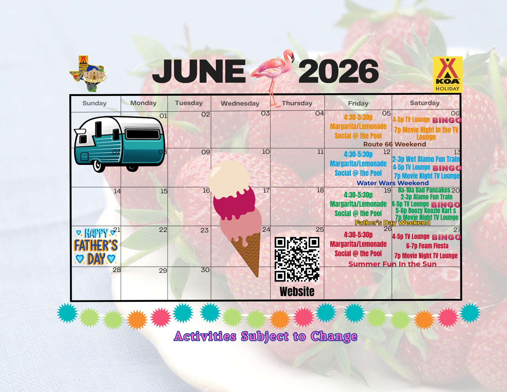 June Activities Calendar Photo