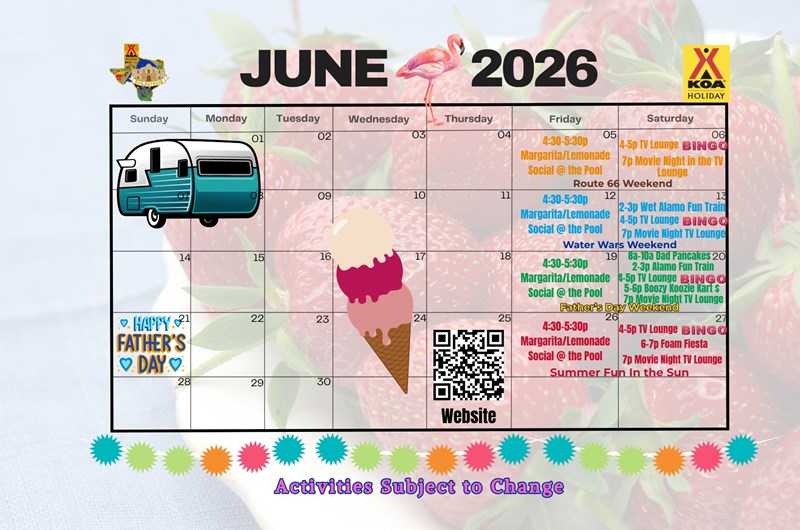 June Activities Calendar Photo