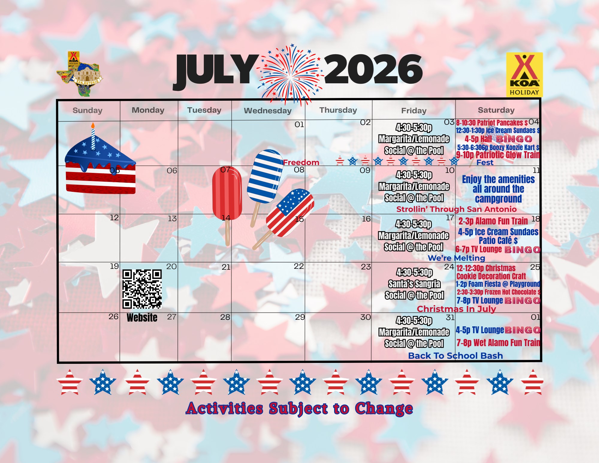 July Activities at San Antonio / Alamo KOA Holiday Photo