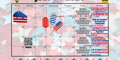 July Activities at San Antonio / Alamo KOA Holiday