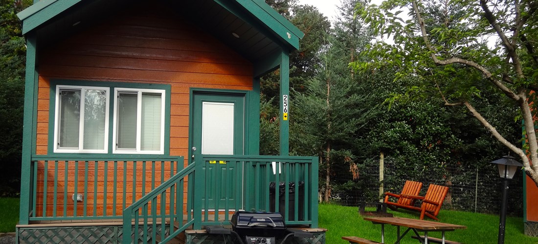 Our Studio Lodges are perfect for a couple visiting the Sonoma Wine Country.  These units feature a queen bed, a small kitchenette, private bathroom, TV with DirectTV, a loft area, picnic table, gas BBQ and fire pit for counting stars.