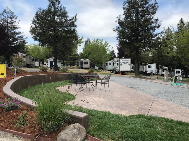 Large patio end sites in the Vineyard Terrace area have huge patios with tons of room to relax on.