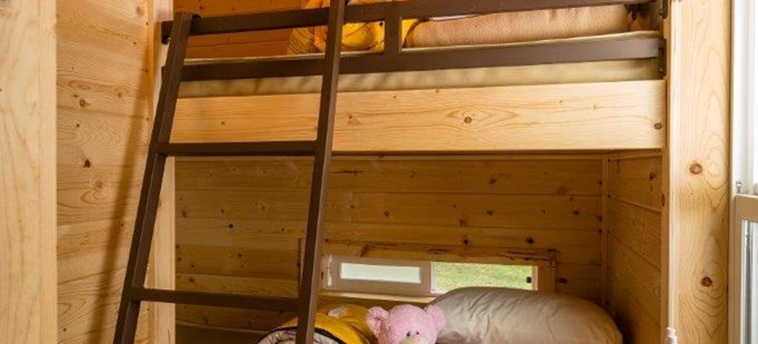 Inside the bunk room of our full size Wine Country Lodges.