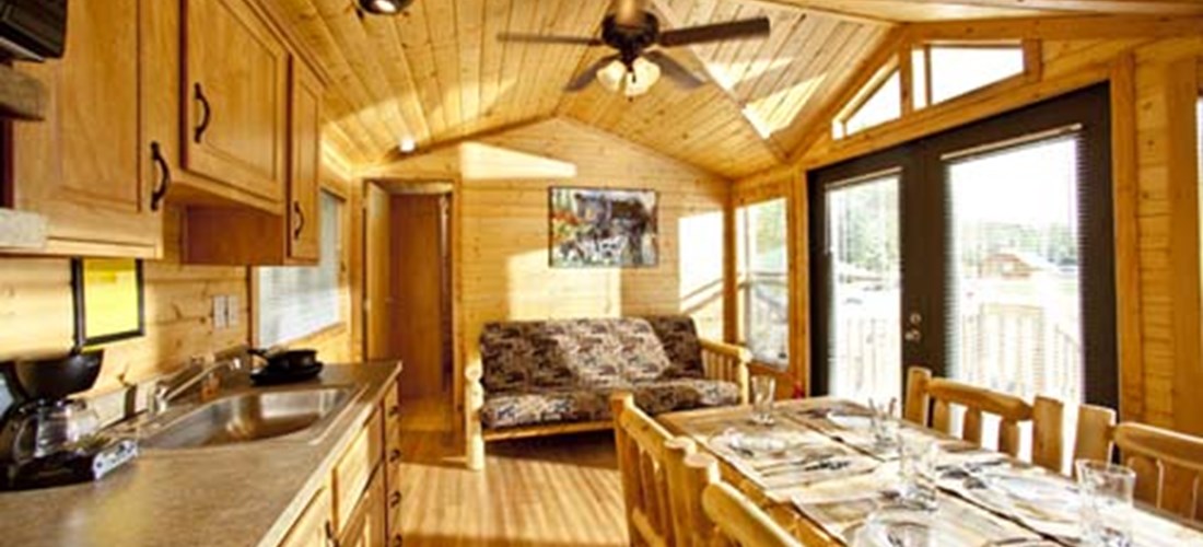 K1 lodges are beautiful units with private bedroom, bunk room, kitchenette, deck, gas bbq and fire pit for counting stars.