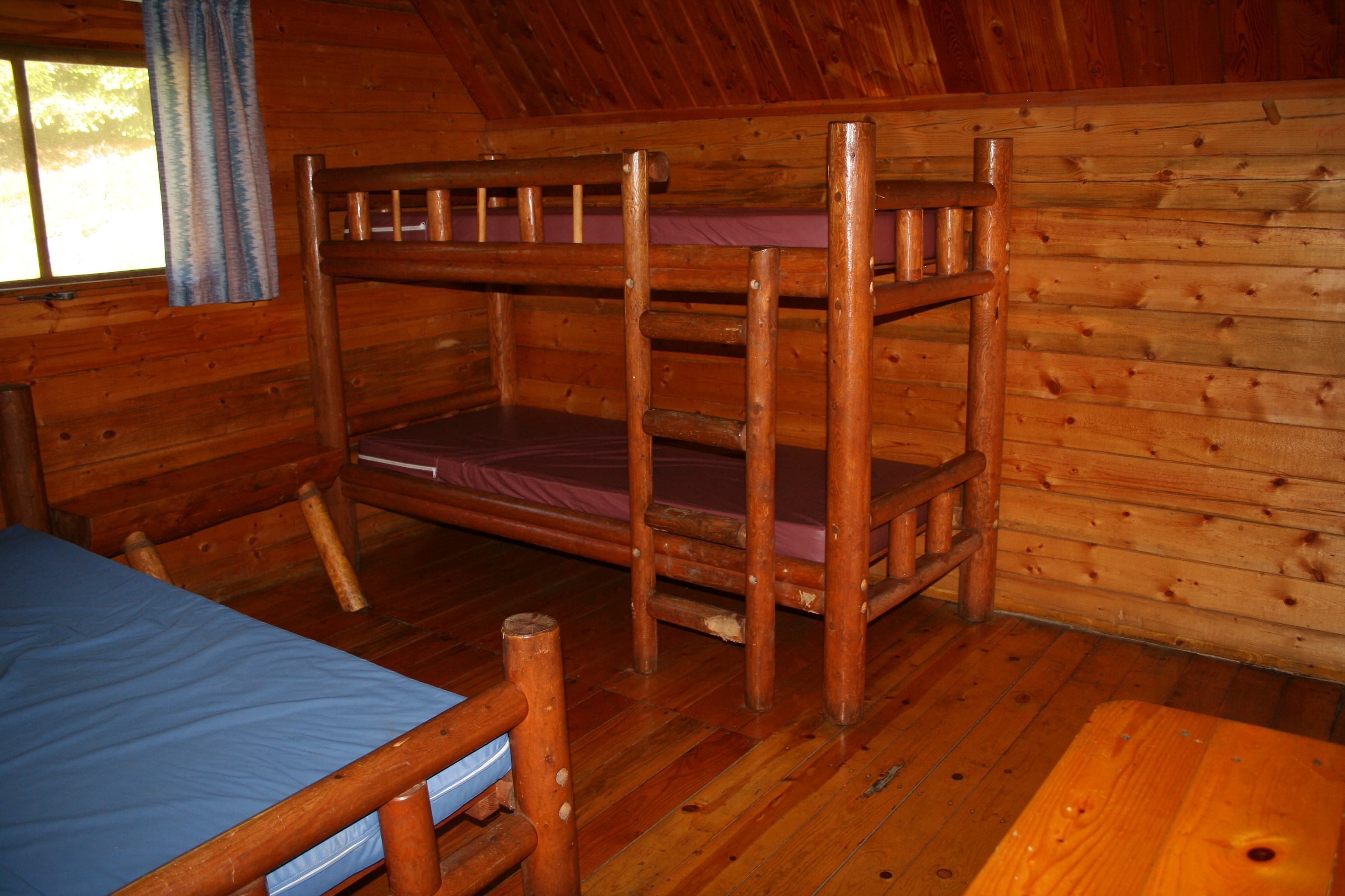 Our 1 room cabins sleep four comfortably.