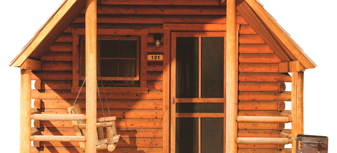 1 Room Camping Cabin Stock Photo