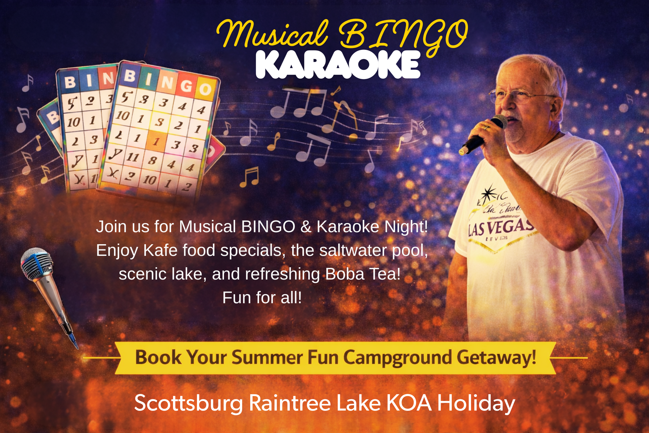 Musical BINGO & Karaoke Night – Scottsburg Raintree Lake KOA Photo