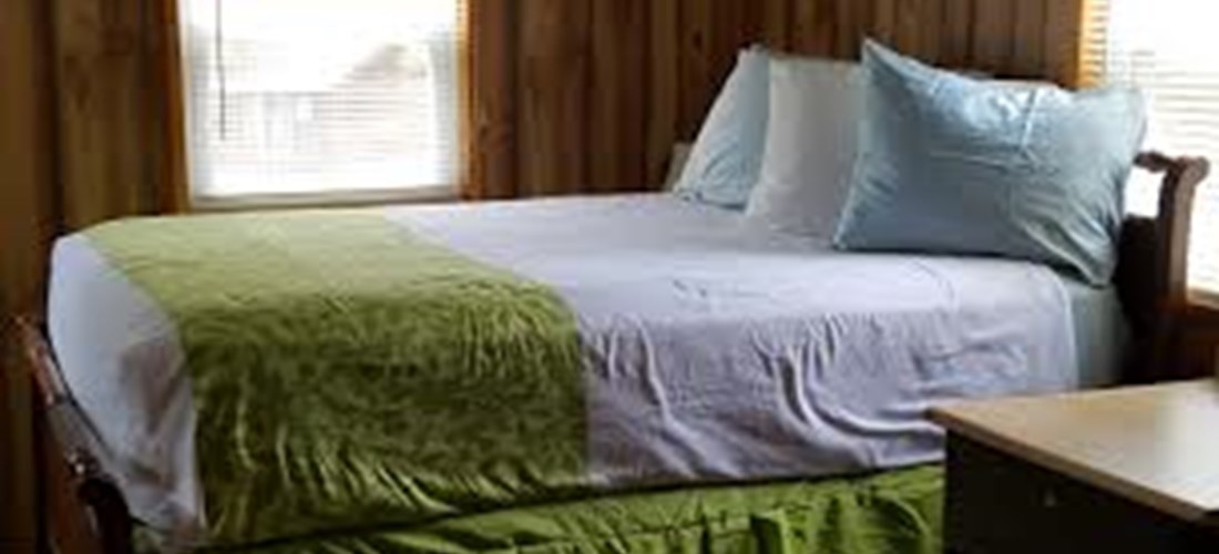 Cottage bedroom - double bed and set of bunks