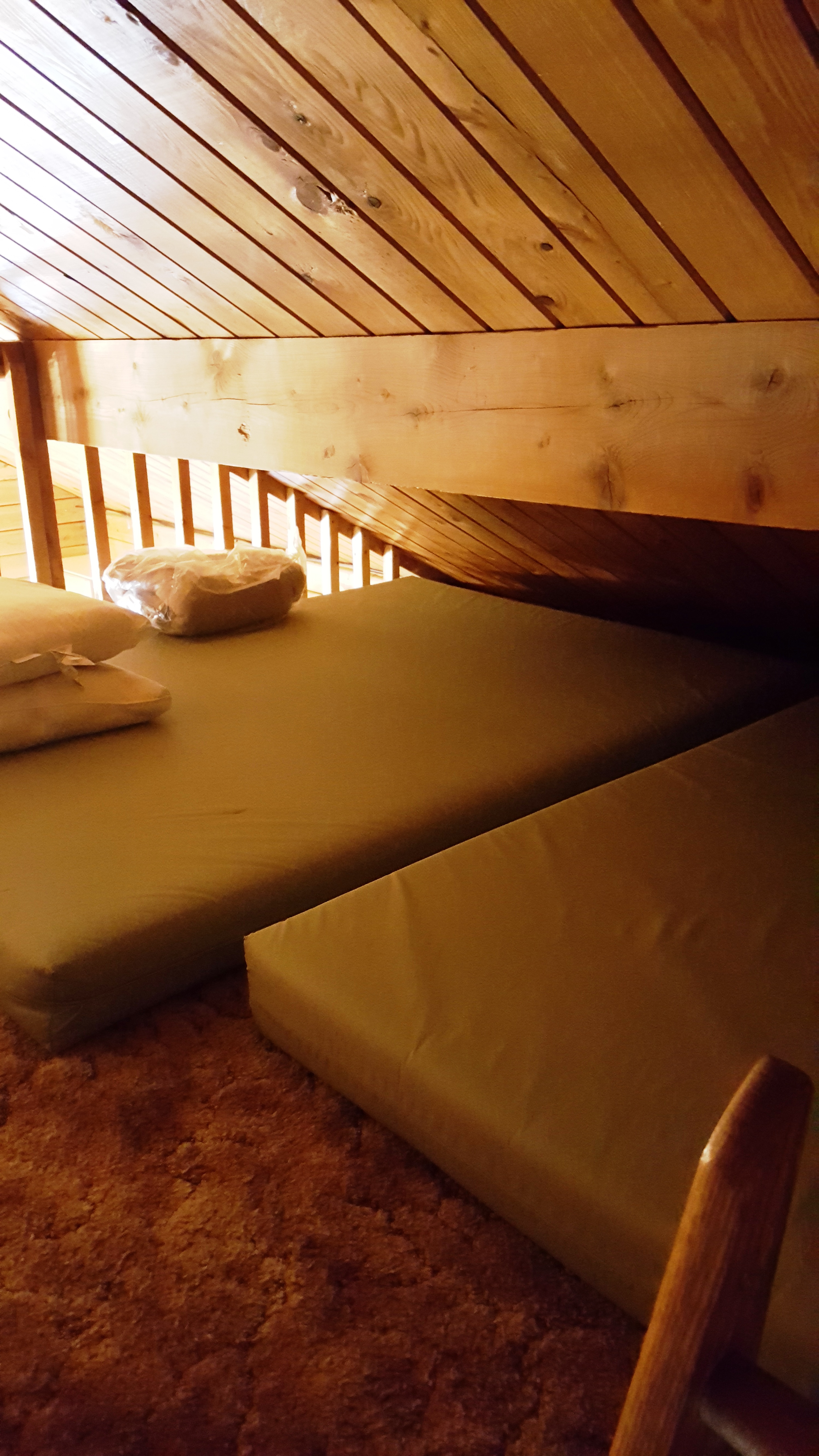 Log loft beds