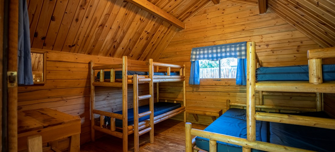 Bunk Beds in a Sheridan/Big Horn Mountains KOA Camping Cabin