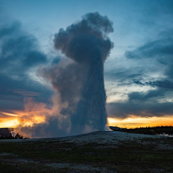 Iconic Yellowstone geyser eruption