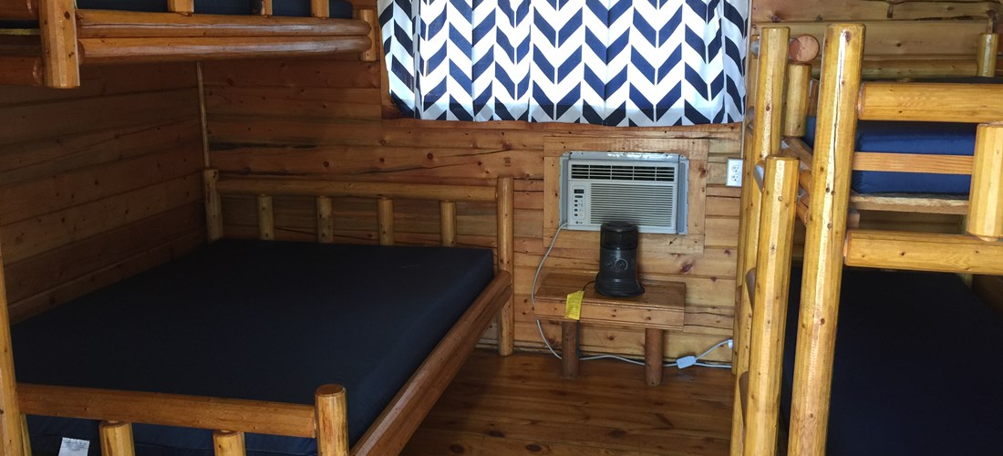 inside of one of our camping cabins
