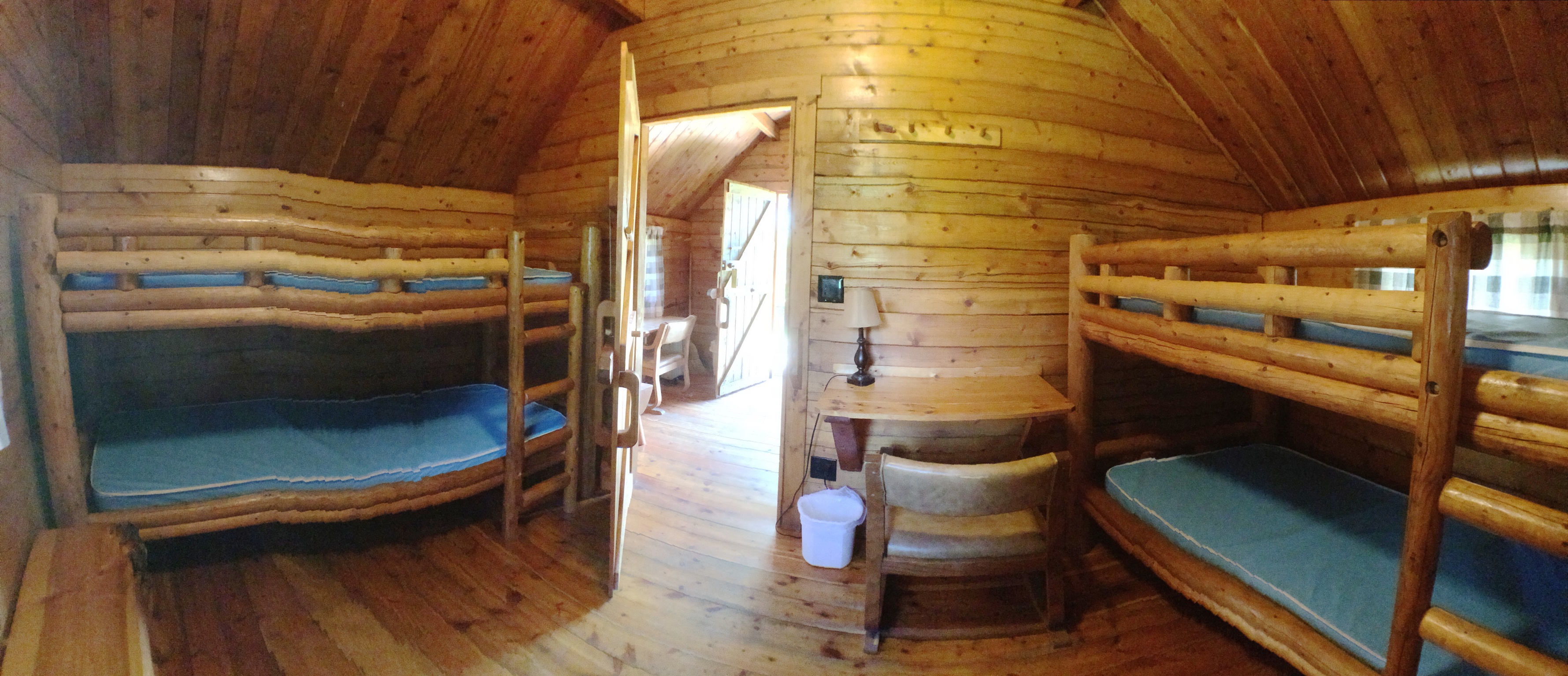 inside 2 room camping cabin