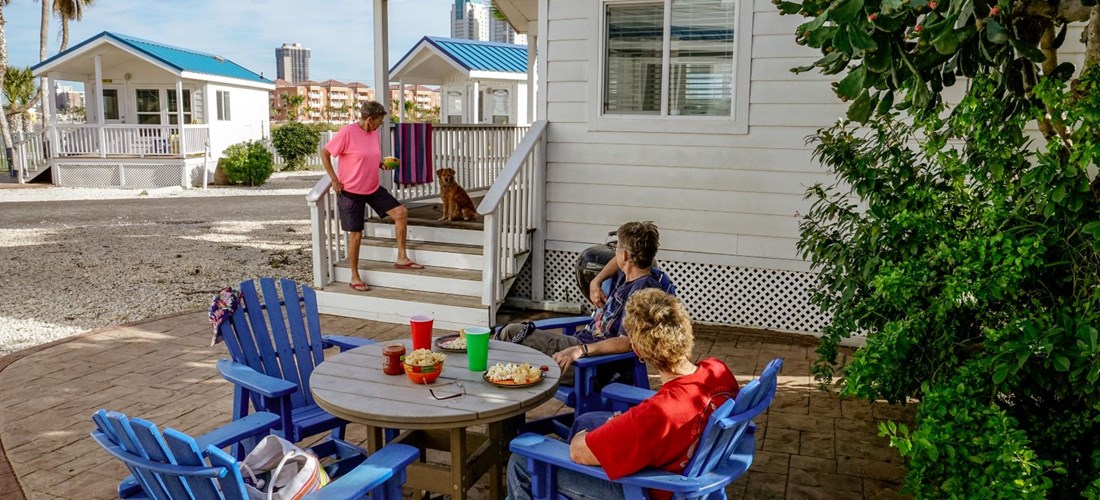 Patios perfect for cookouts (charcoal grill included)