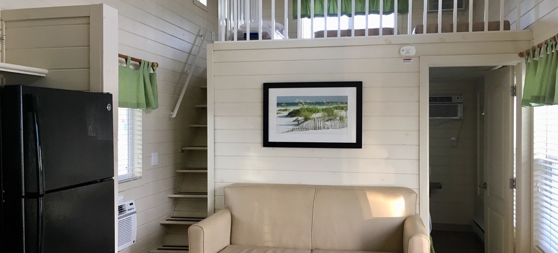Loft Cabins have a pull out sofa.