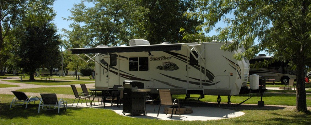 Enjoy one of our new patio sites, equipped for your camping pleasure!
