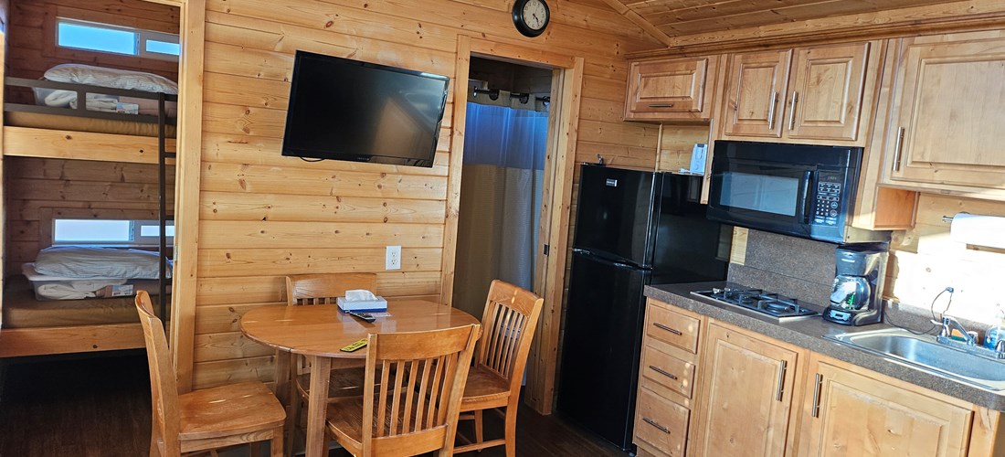 Deluxe Lodge has a bunkbed nook and full bath off the great room