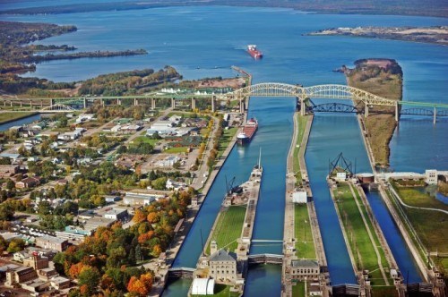 The Sault Locks in Sault Ste Marie - one hour away