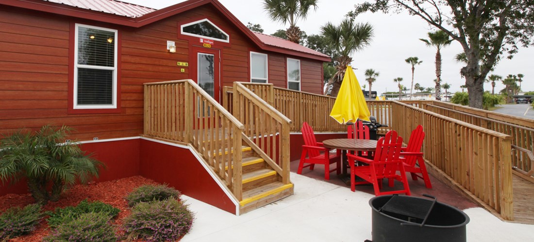 This cabin is wheelchair friendly.  It's also got 2 separate queen bedrooms, perfect for couples traveling together.
